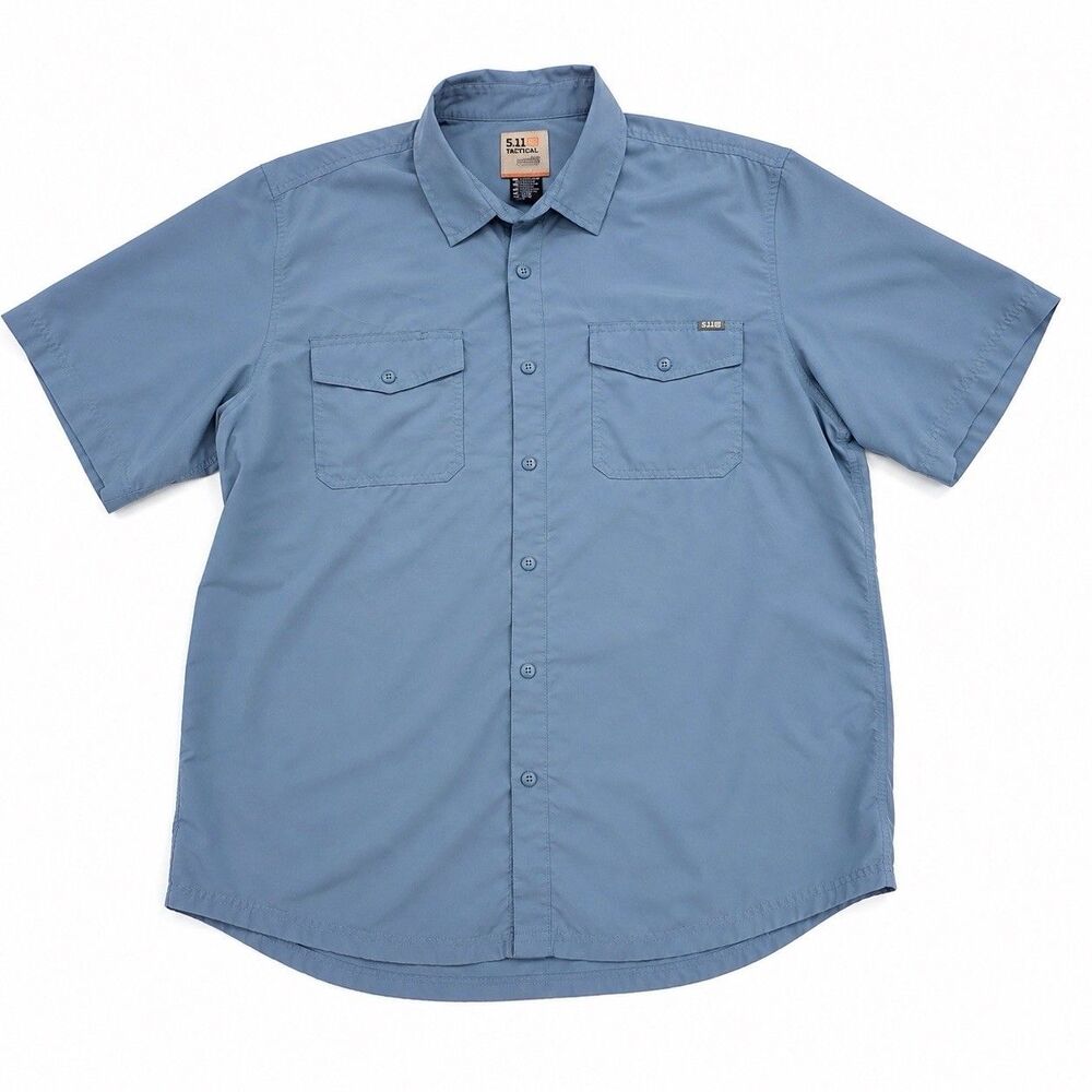 5.11 Tactical Marksman Men's Volcanic Gray Shirt 2XL UPF 50+ Short Sleeve